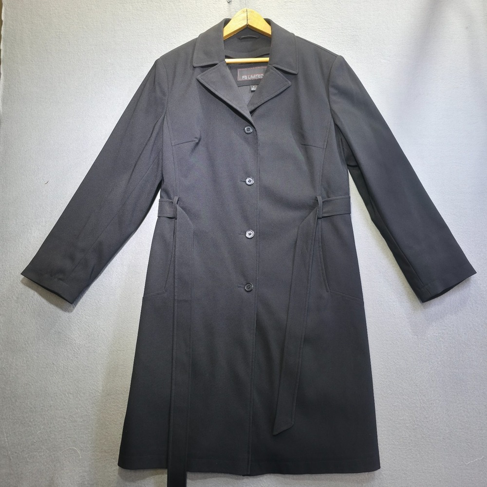 FS Limited Women's Black Lined Overcoat Size Medium